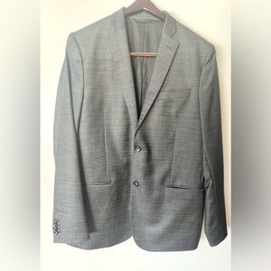 J. LINDEBERG HOPPER SOFT 140S PLATINUM MENS JACKET BLAZER 52L WOOL BLEND BUTTON